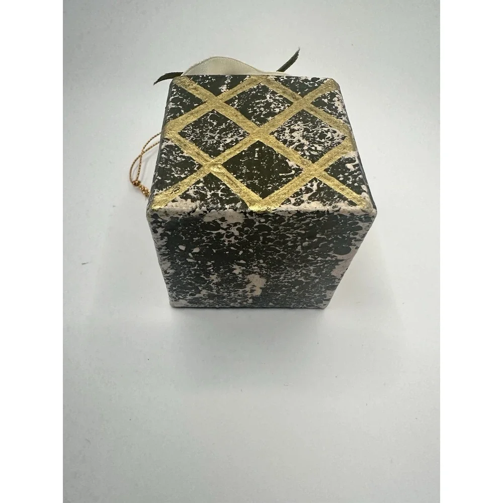 Black And White CAT In A Box Ornament
